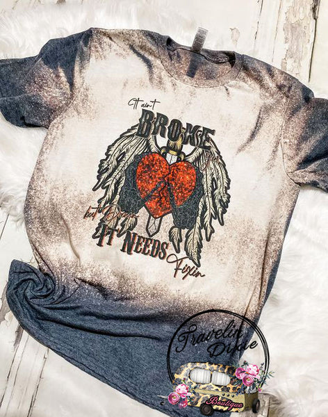 It Ain't Broke Yet Shoulder Bleached Tshirt, Sweatshirt or Hoodie