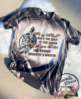 She's an Old Soul, She's the Salt of the Earth Bleached Short Sleeve Shirt