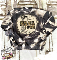 I'm From a Small Town Southern Drawl Crowd Bleached Crewneck Sweatshirt