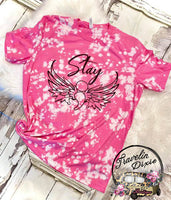 Stay - Mental Health Awareness Galaxy Bleached Short Sleeve Shirt